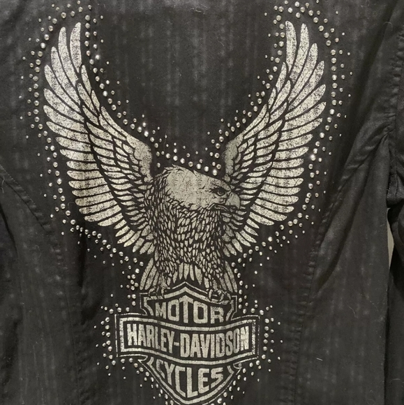 AUTH HARLEY DAVIDSON HD WOMENS LS BUTTON SHIRT. - Picture 10 of 13